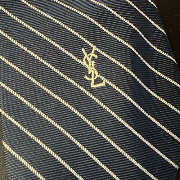 Yves Saint Laurent 100% silk set of two neckwear ties - Picture 7 of 9